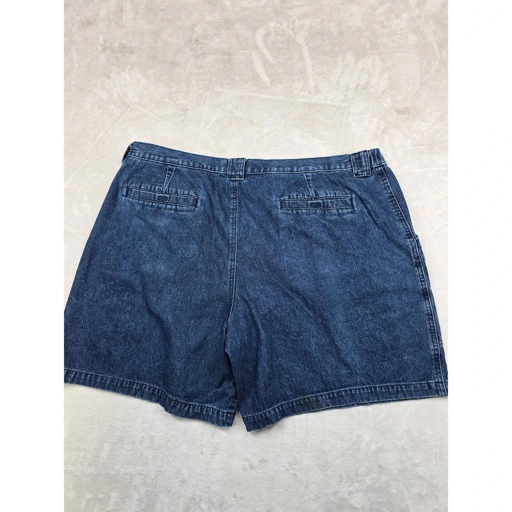 Savane Cargo Shorts Mens 44 Blue 100% Cotton Denim Elastic Waist‎ Casual Utility